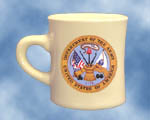 Army Coffee Mugs These heavy duty 8 oz. coffee mugs are made of vitreous china and are dish washer safe. DO NOT MICROWAVE... The mugs are imported from China as a plain mug, then the custom  designs are fired up in the kilns of our manufacturer's plant in New Hampshire


sorry- cannot ship mugs outside of the US.....

See below for details and pictures  Please note, if a mug is not in stock, and we have to order it from the manufacturer, there is a 4 week delay, and a shipping surcharge TBD.  If you have a critical delivery date for your mug(e.g.holiday gift) please e-mail Mystic Army Navy for availability:       sales@mysticarmynavy.com 