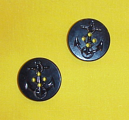New 4 US Navy Black Anchor Buttons 5/8" Fits Pants & Shirts Replacement BT1